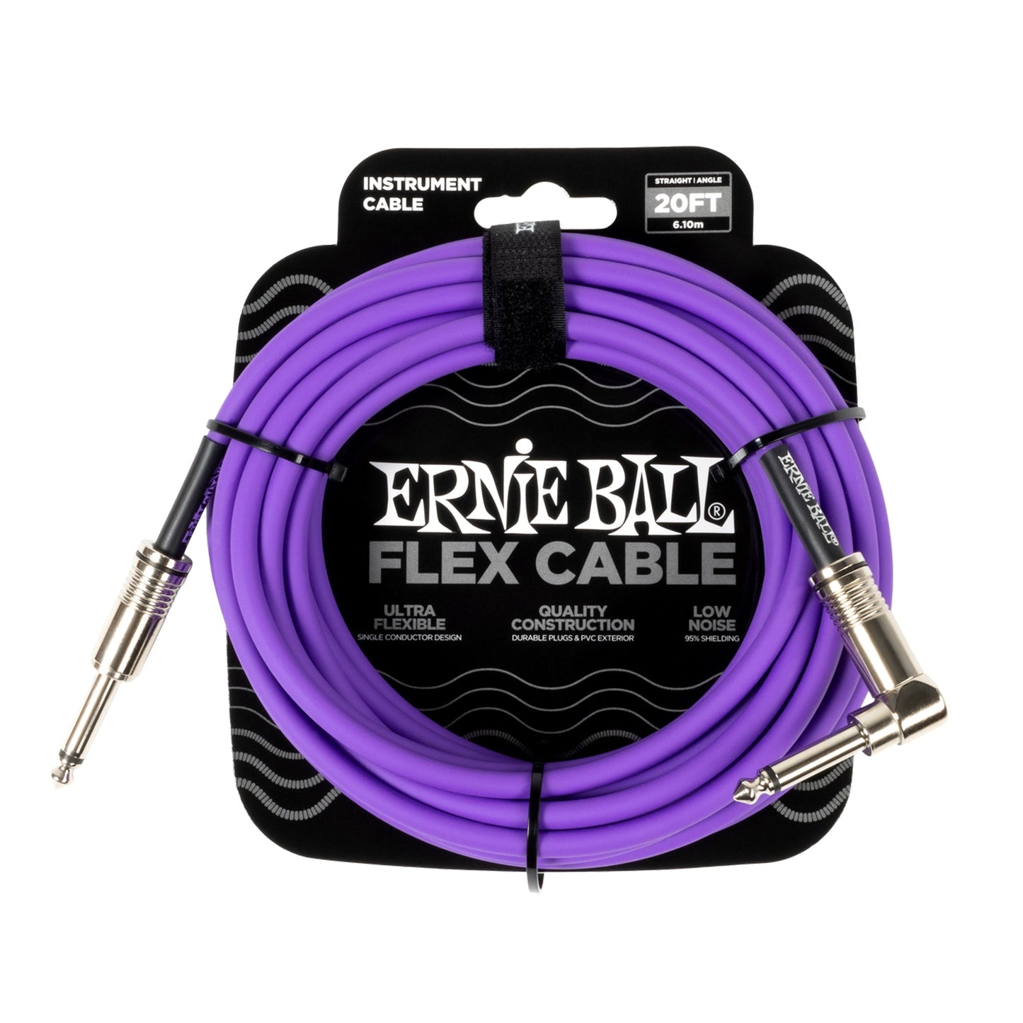 Ernie Ball P06466 Flex Instrument Cable 20ft Purple