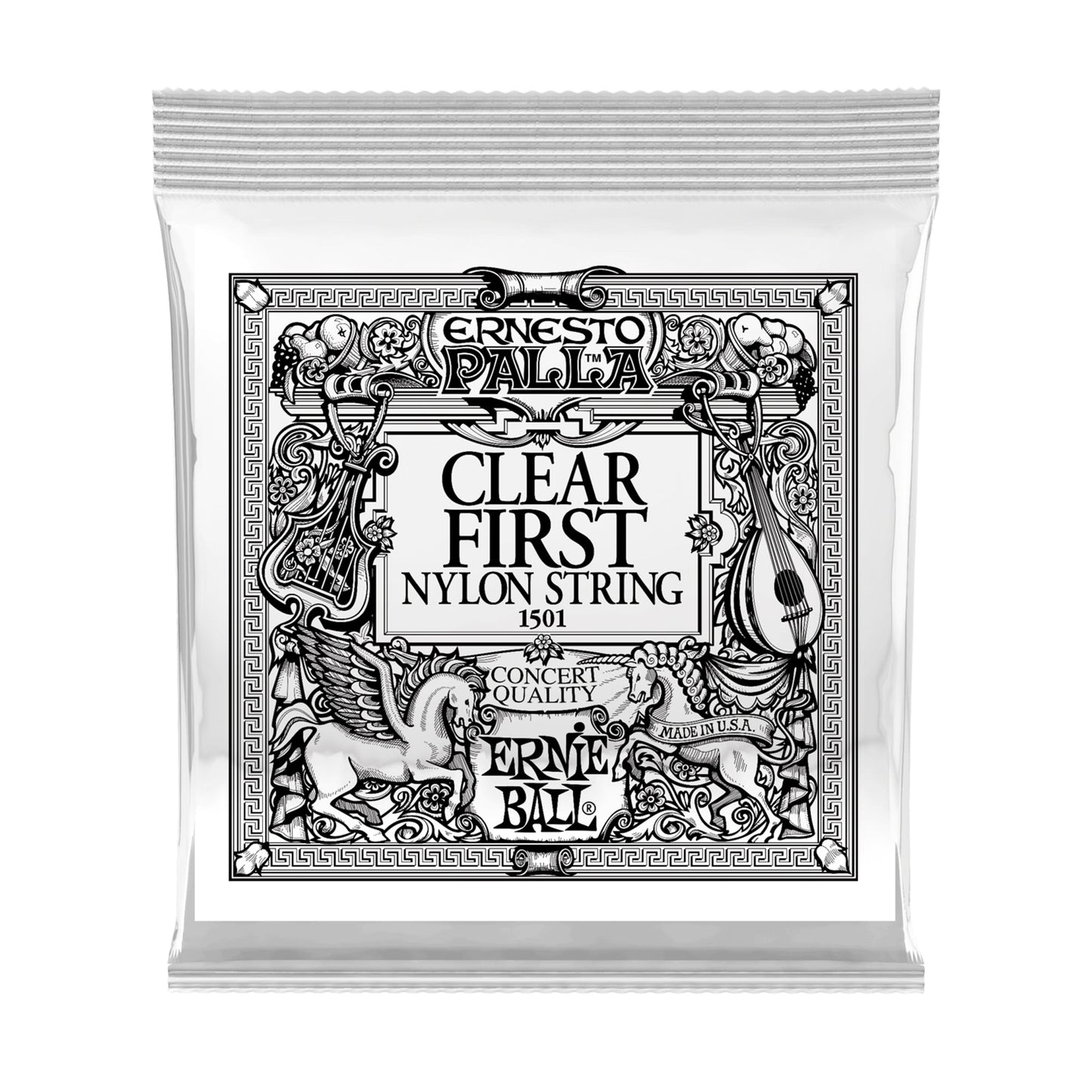 Ernie Ball P01501 Ernesto Palla Clear Nylon Classical Guitar Single Strings 6-Pack