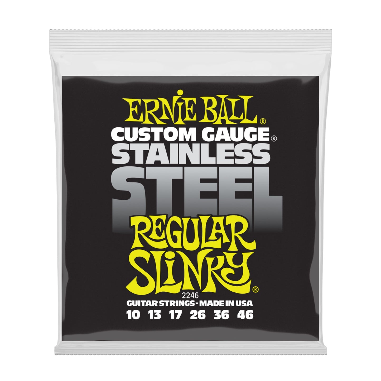 Ernie Ball P02246 Regular Slinky Stainless Steel Wound Electric Strings 10-46