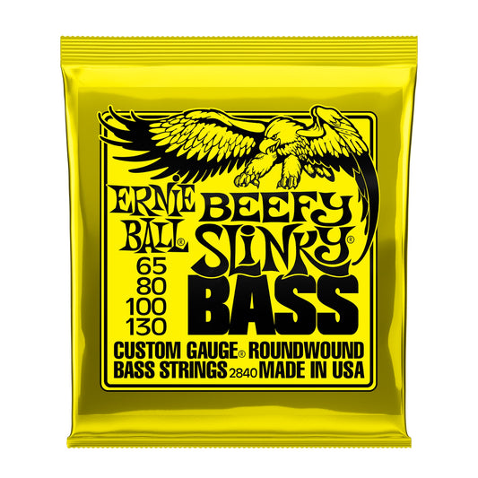 Ernie Ball P02840 Beefy Slinky Nickel Wound Electric Bass Strings 65-130