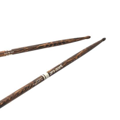 Promark TX7AW-FG Classic 7A FireGrain Flame-Hardened Hickory Drumsticks | Oval Wood Tip | Brown
