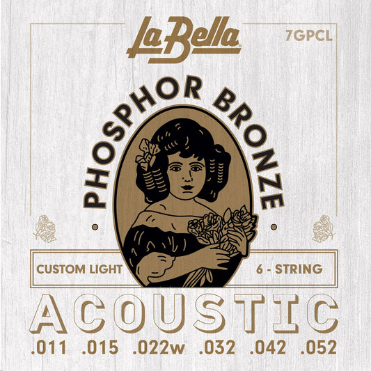 LaBella 7GPCL Acoustic Guitar Strings | Custom Light Phosphor Bronze