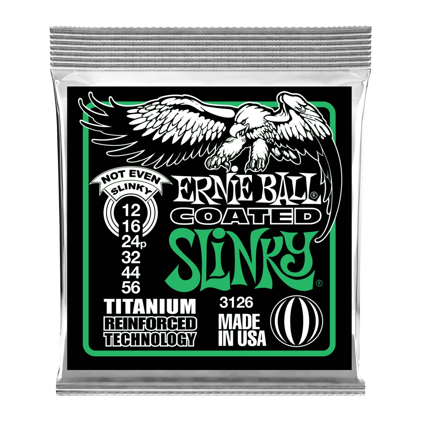 Ernie Ball P03126 Not Even Slinky Coated Titanium RPS Electric Strings 12-56