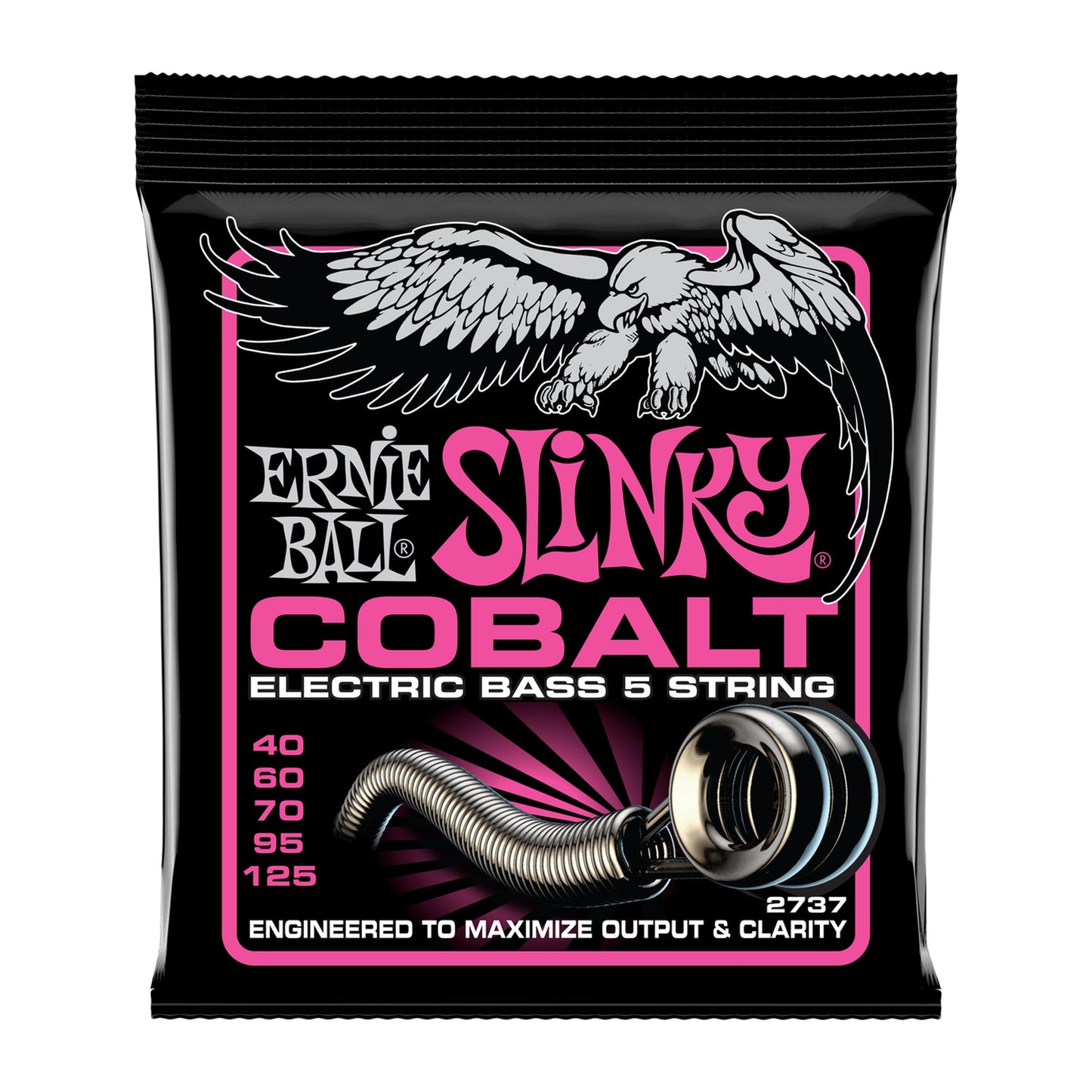 Ernie Ball P02737 Super Slinky Cobalt 5-String Electric Bass Strings 40-125