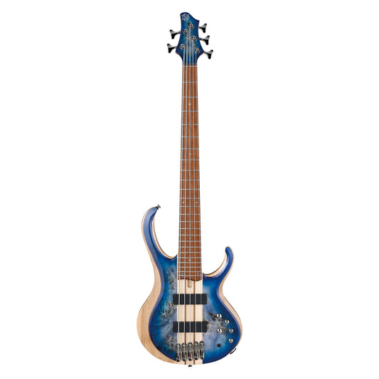 Ibanez BTB845-CBL 5-String Bass Guitar | Cerulean Blue Burst Low Gloss