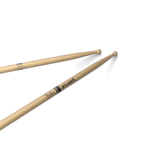 Promark TXPCW Phil Collins Signature Hickory Drumsticks | Large Round Wood Tip | Wooden