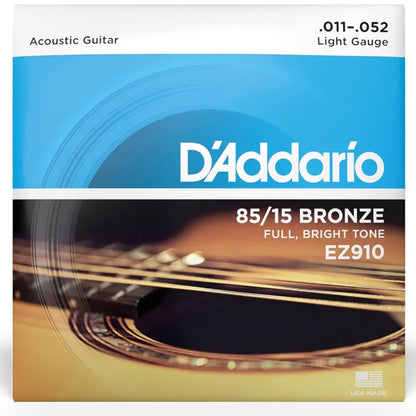 D'Addario EZ910 85/15 American Bronze Acoustic Guitar Strings Light