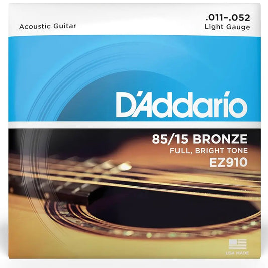 D'Addario EZ910 85/15 American Bronze Acoustic Guitar Strings Light