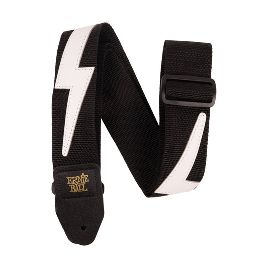 Ernie Ball P05399 Premium Leather Guitar Strap White Lightning