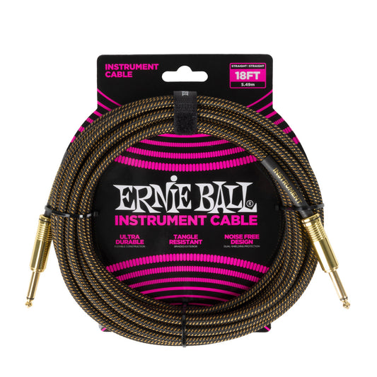 Ernie Ball P06432 Braided Instrument Cable 18ft Pay Dirt