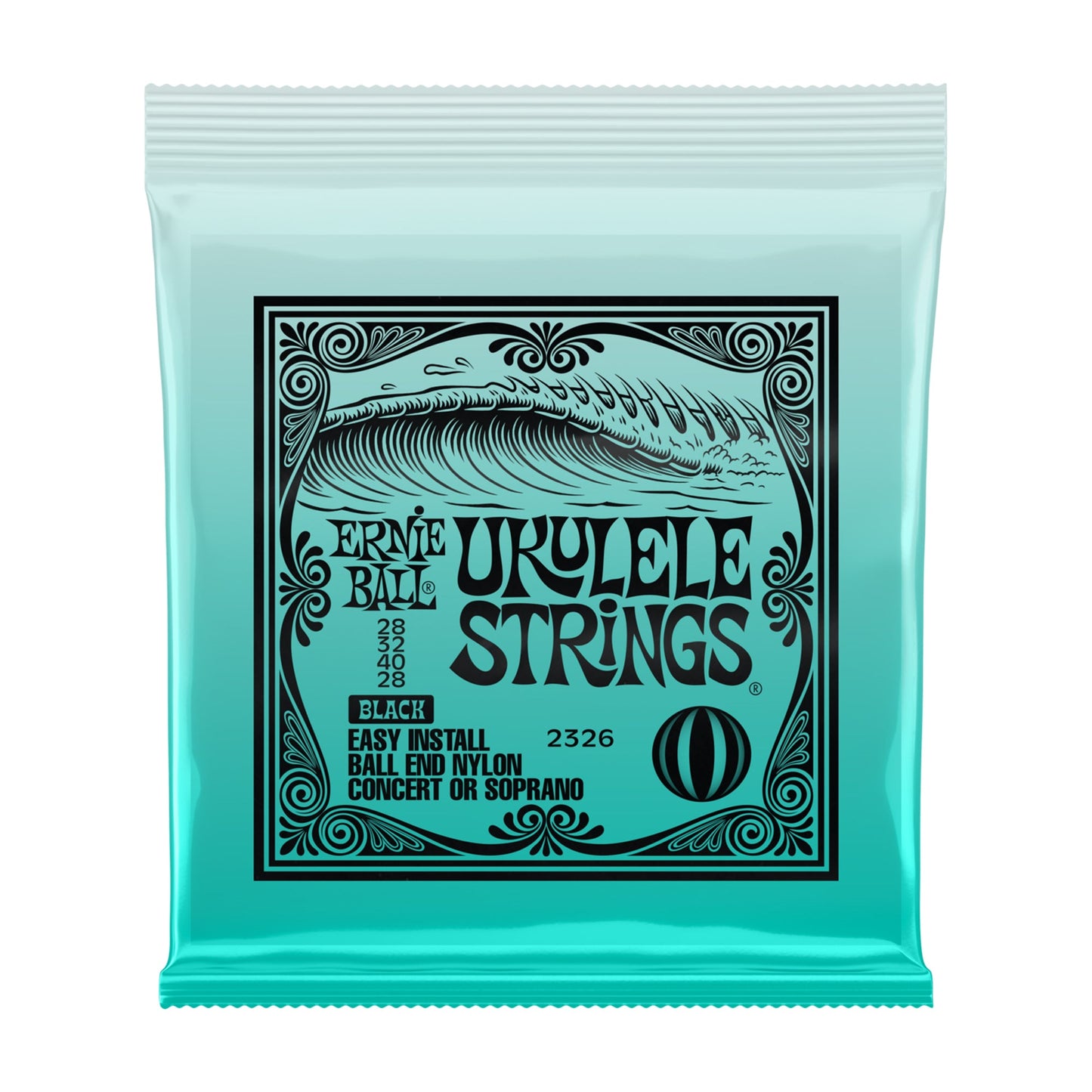 Ernie Ball P02326 Concert Soprano Nylon Ball End Ukulele Strings Black