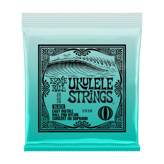Ernie Ball P02326 Concert Soprano Nylon Ball End Ukulele Strings Black
