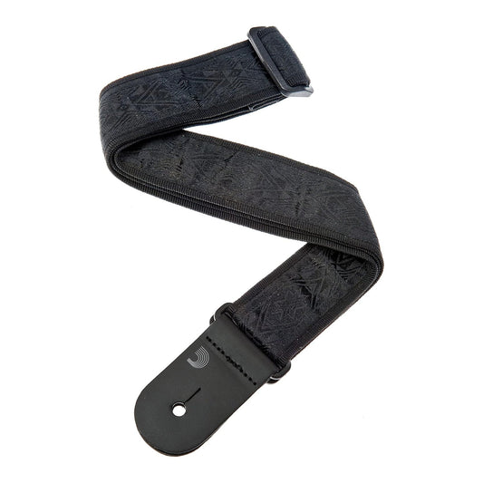 D'Addario 50B01 Black Satin Woven Guitar Strap 50mm