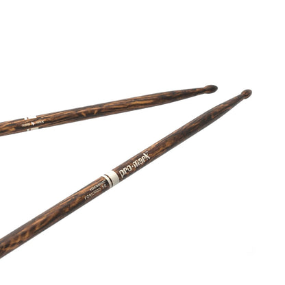 Promark TX5AW-FG Classic 5A FireGrain Hickory Drumsticks | Oval Wood Tip | Forward Balance | Brown