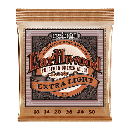 Ernie Ball P02150 Earthwood Phosphor Bronze Extra Light Acoustic Strings 10-50