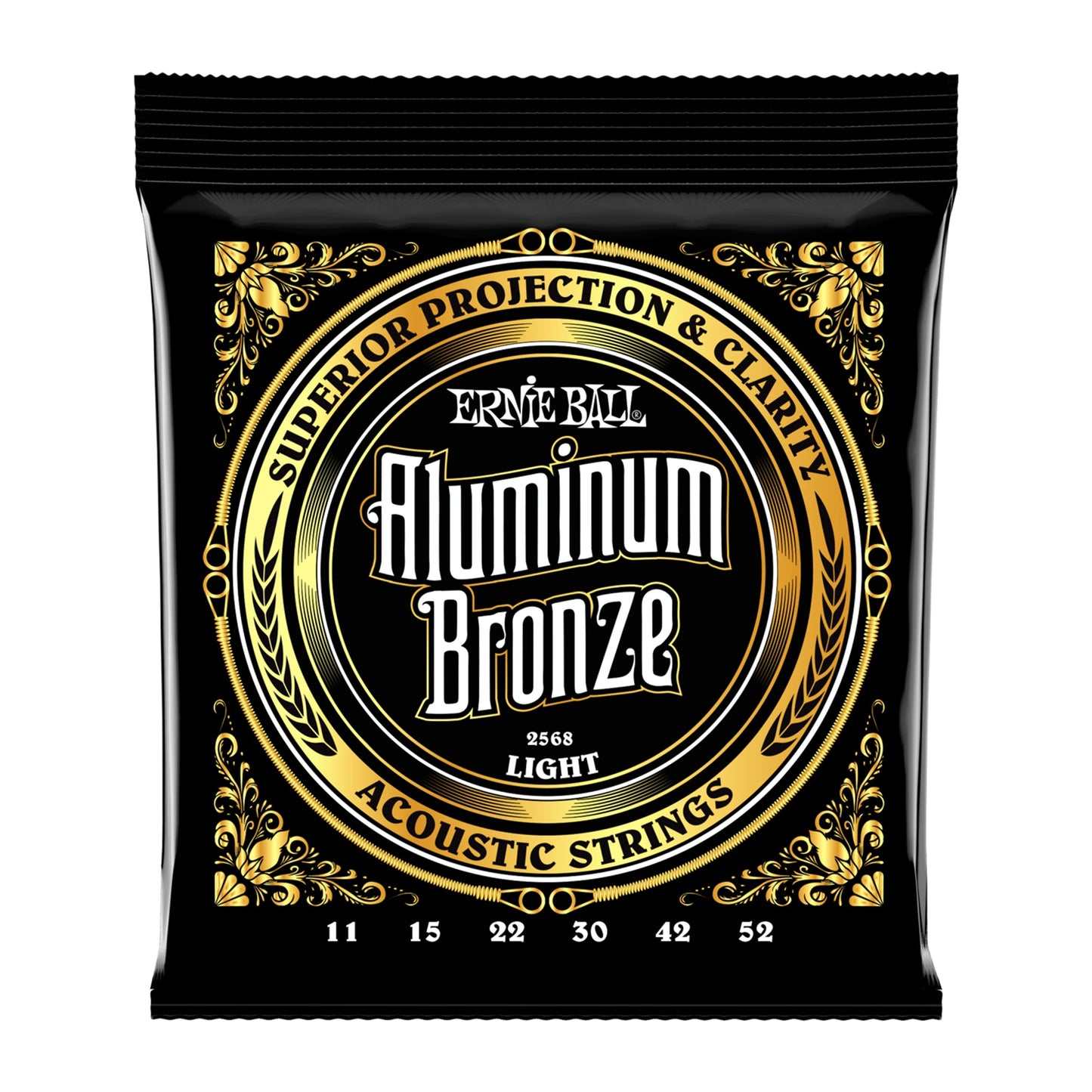 Ernie Ball P02568 Aluminum Bronze Light Acoustic Guitar Strings 11-52
