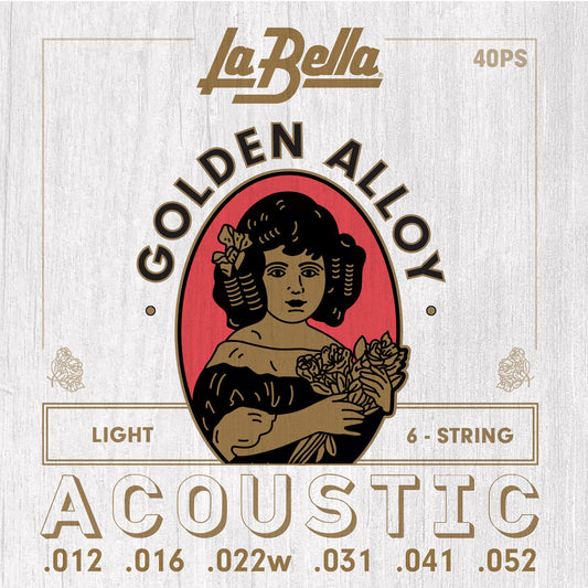 LaBella 40PS Acoustic Guitar Strings | Light | 80/20 Brass