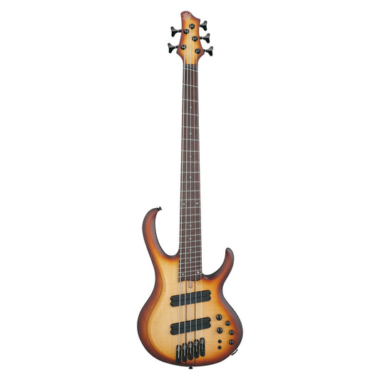Ibanez BTB705LM-NNF 5-String Bass Guitar | Natural Browned Burst Flat