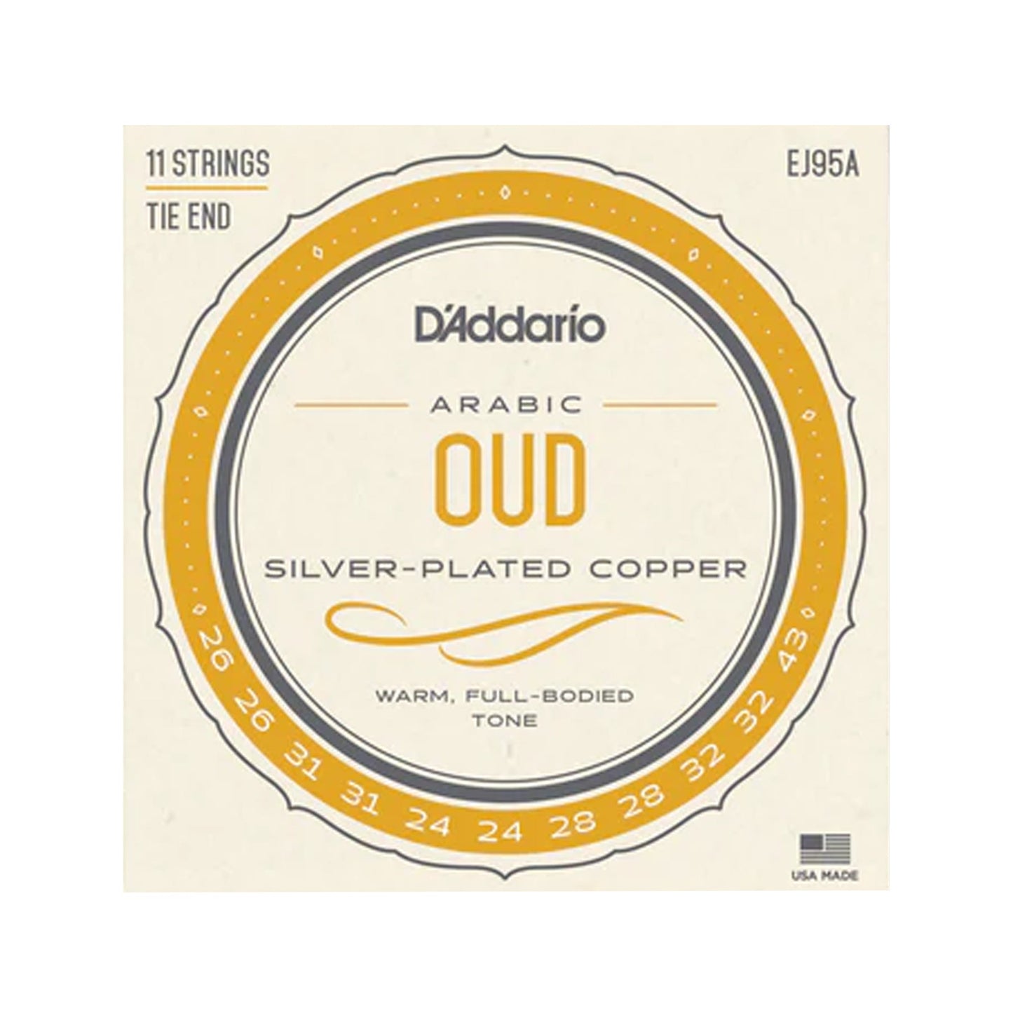 D'Addario EJ95A Arabic Oud Strings Silver on Nylon Medium