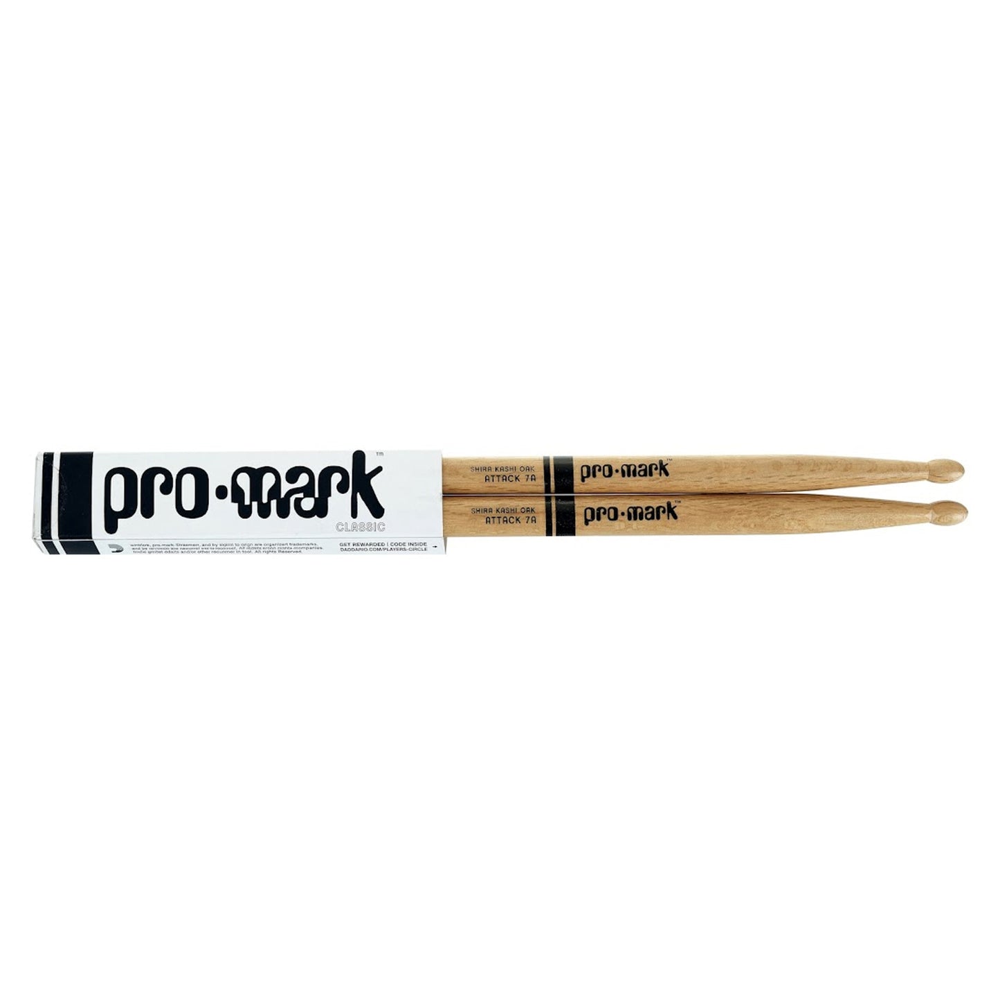Promark PW5AW Oak 5A Japanese Shira Kashi Oak Drumsticks | Oval Wood Tip | Forward Balance | Wooden