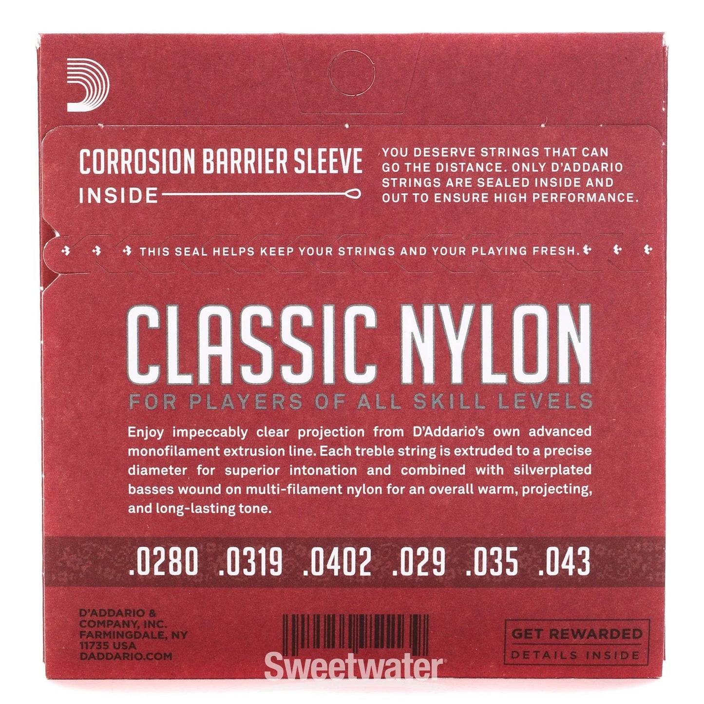 D'Addario EJ27N Classic Nylon Classical Guitar Strings Normal Tension