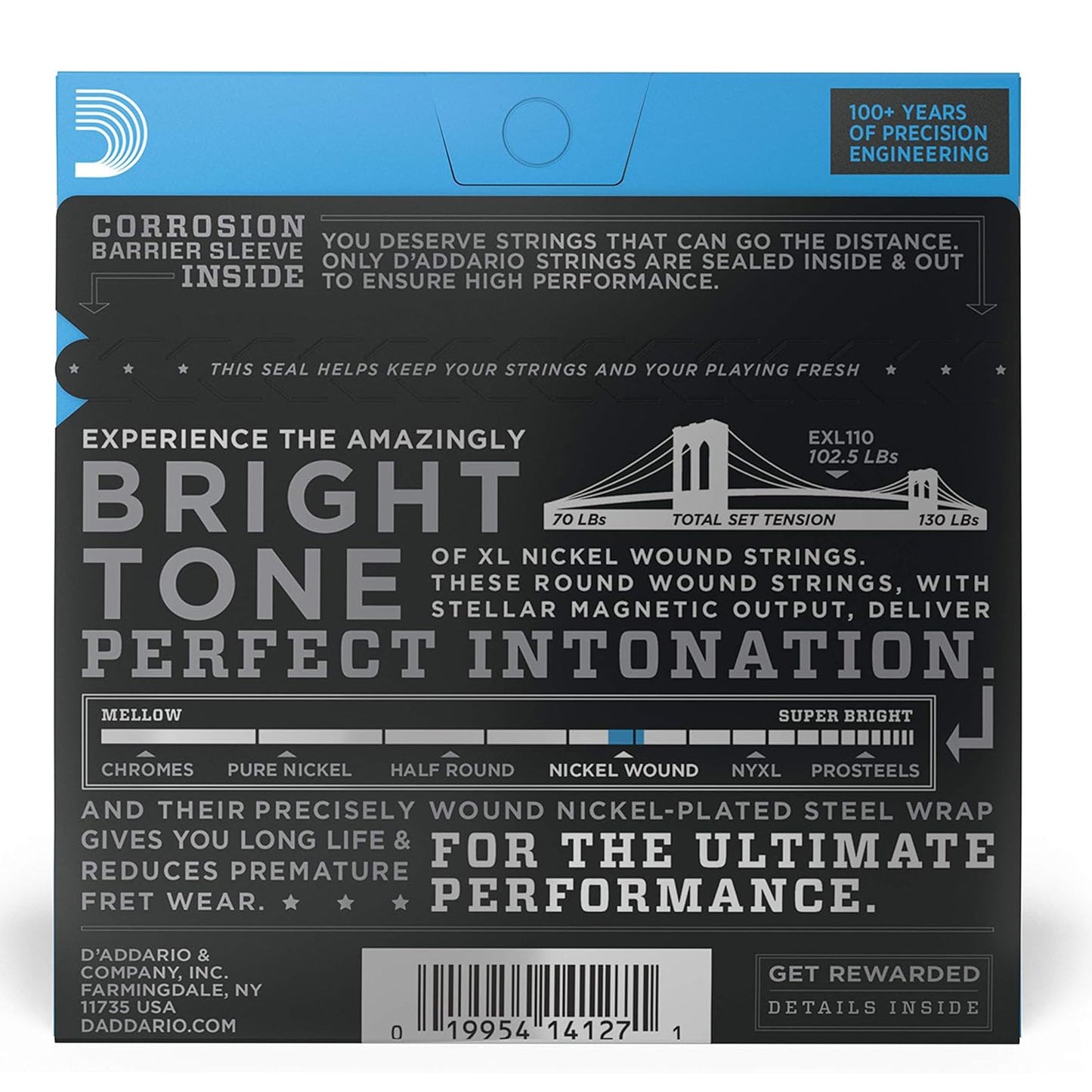 D'Addario EXL110 XL Nickel Electric Guitar Strings Regular Light