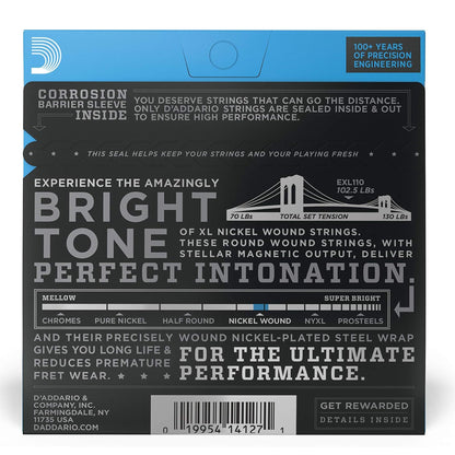 D'Addario EXL110 XL Nickel Electric Guitar Strings Regular Light