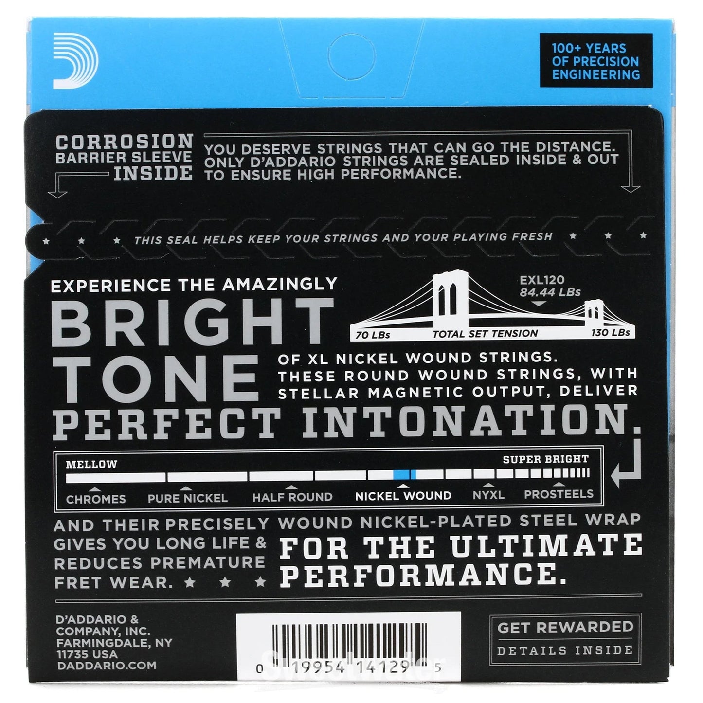 D'Addario EXL120 XL Nickel Electric Guitar Strings Super Light 9-42