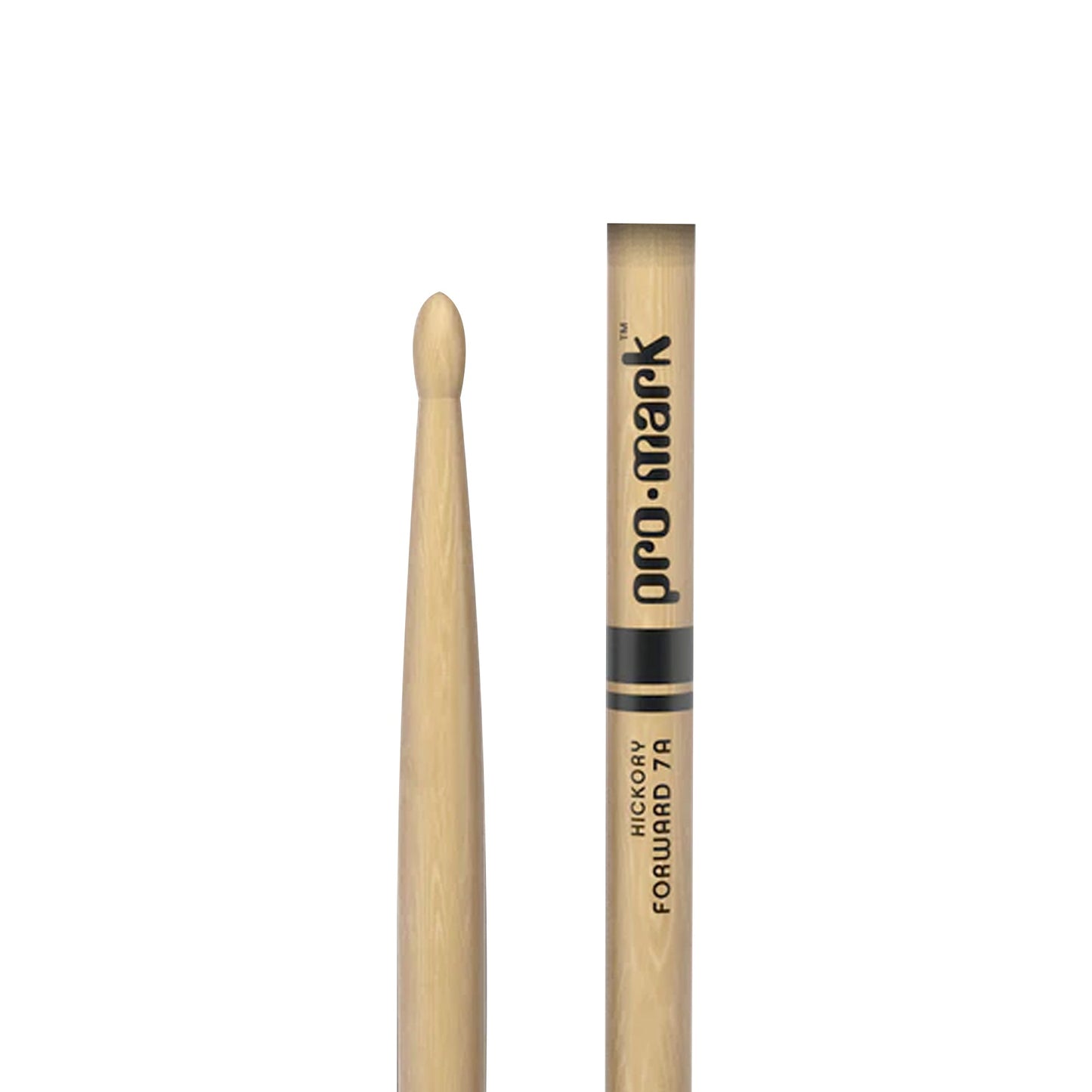 Promark TX7AW Classic Forward Hickory 7A Drumsticks | Oval Wood Tip | Forward Balance | Wooden