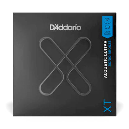 D'Addario XTABR1253 XT 80/20 Bronze Coated Acoustic Strings 12-53