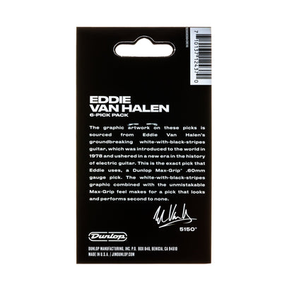 Dunlop EVH-03 Guitar Picks .60mm | White Black Stripes
