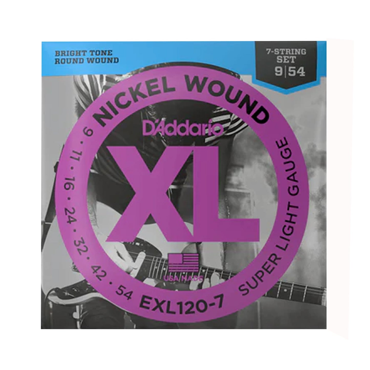 D'Addario EXL120-7 XL Nickel 7-String Electric Guitar Strings 9-54