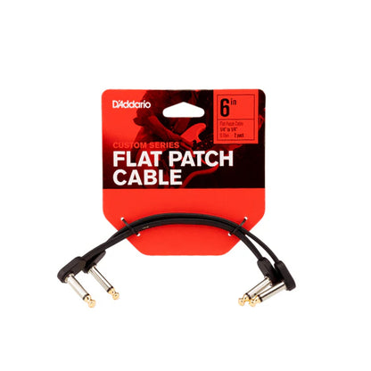 D'Addario PW-FPRR-206 Flat Patch Cable Right Angle 6-Inch Twin Pack