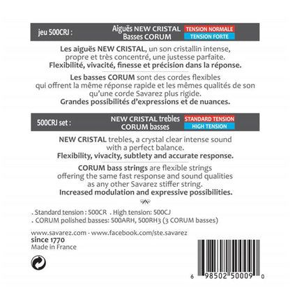 Savarez 500CRJ Cristal Corum Mixed Tension Classical Guitar Strings