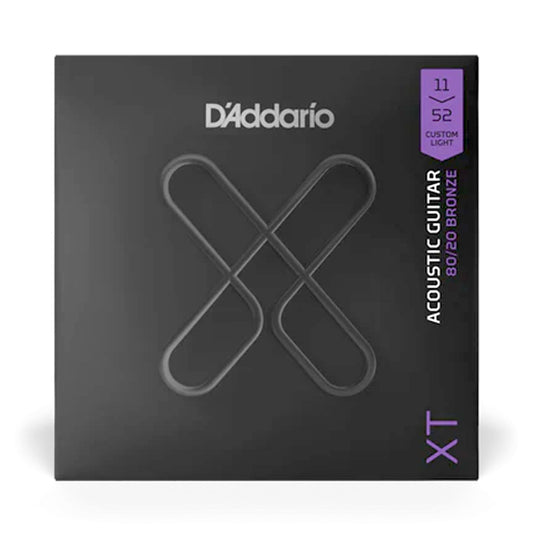 D'Addario XTABR1152 XT 80/20 Bronze Coated Acoustic Strings 11-52 
________________________________________