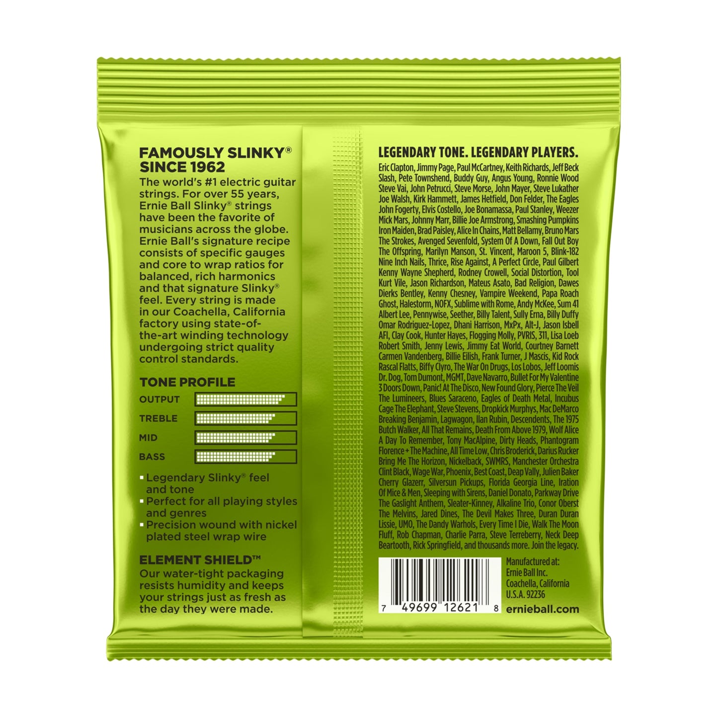Ernie Ball P02621 Regular Slinky Nickel Wound 7-String Electric Strings 10-56