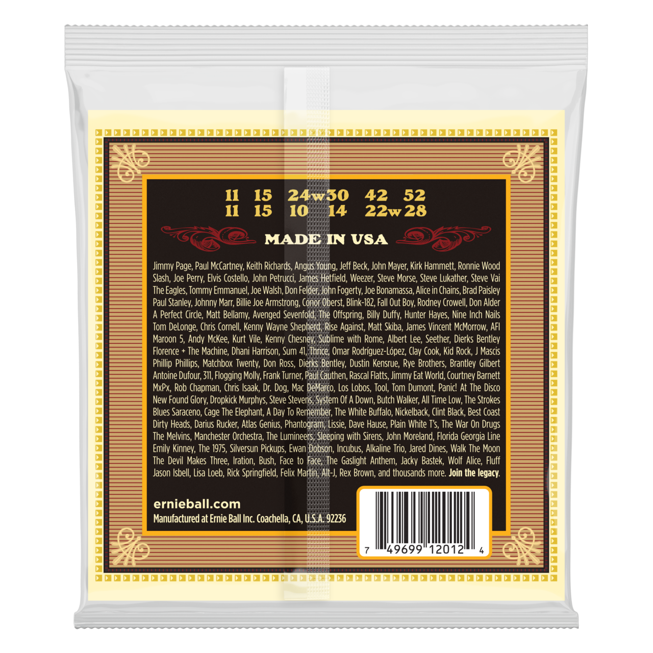 Ernie Ball P02012 Earthwood 12-String Acoustic Strings 11-52