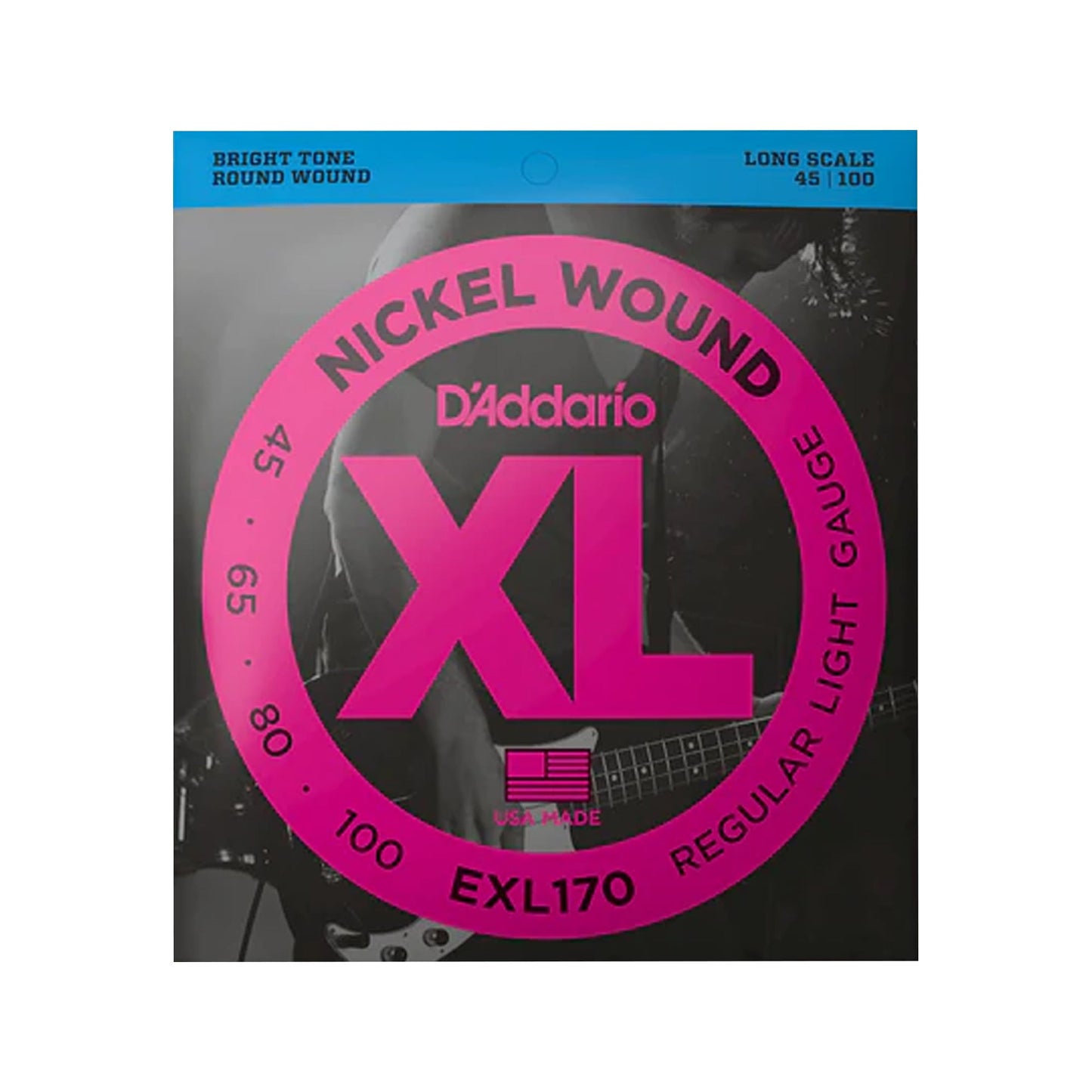 D'Addario EXL170 XL Nickel Bass Guitar Strings Regular Light 45-100