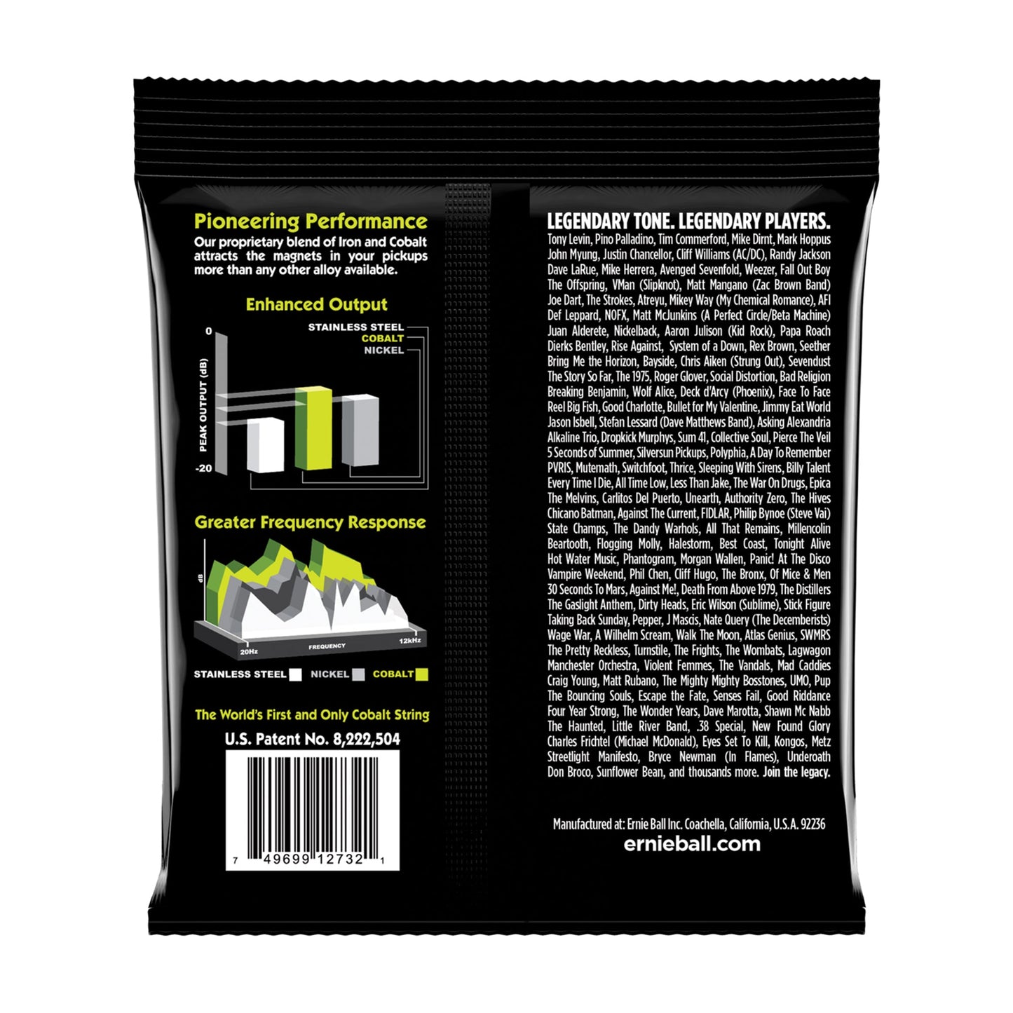 Ernie Ball P02732 Regular Slinky Cobalt Electric Bass Strings 50-105