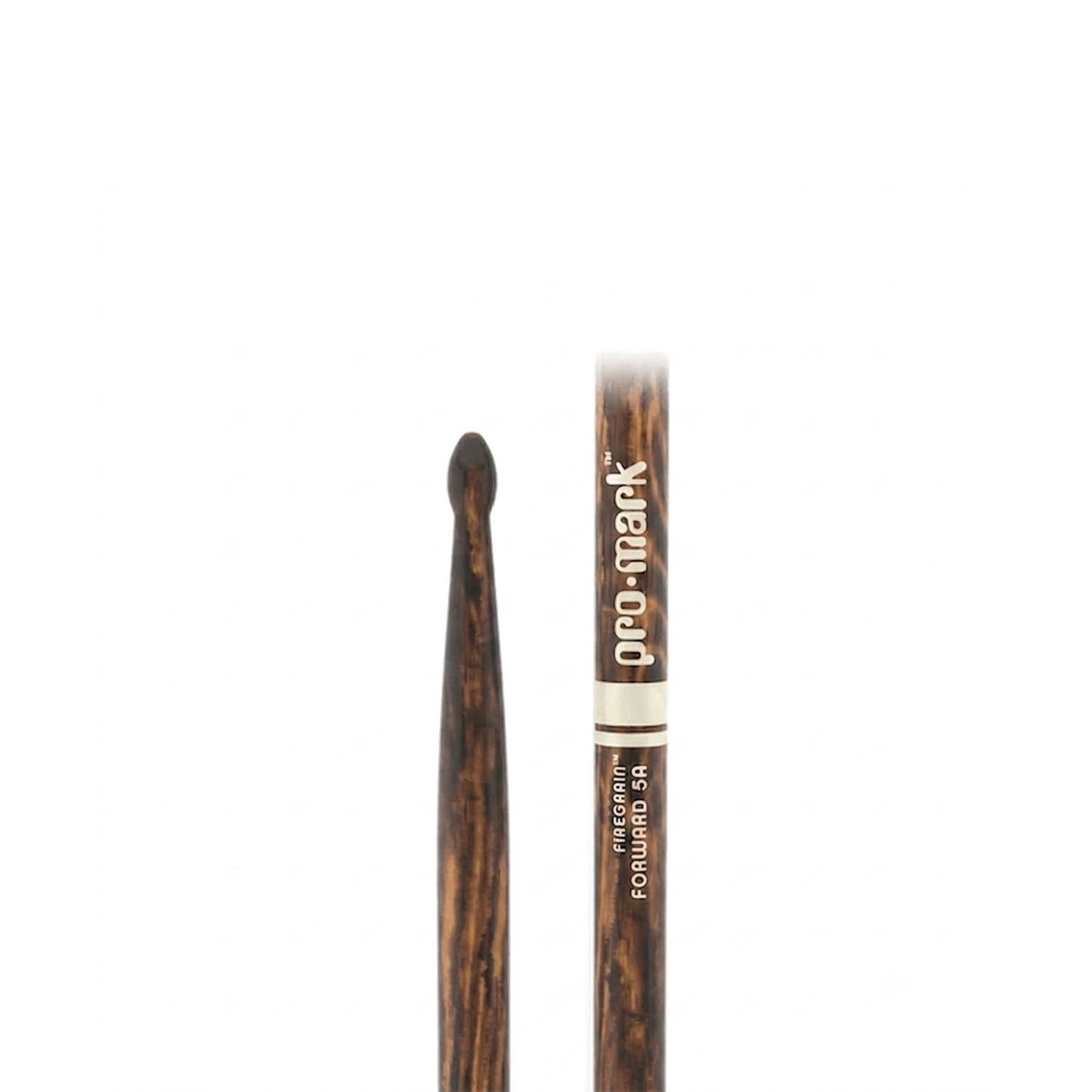 Promark TX5AW-FG Classic 5A FireGrain Hickory Drumsticks | Oval Wood Tip | Forward Balance | Brown