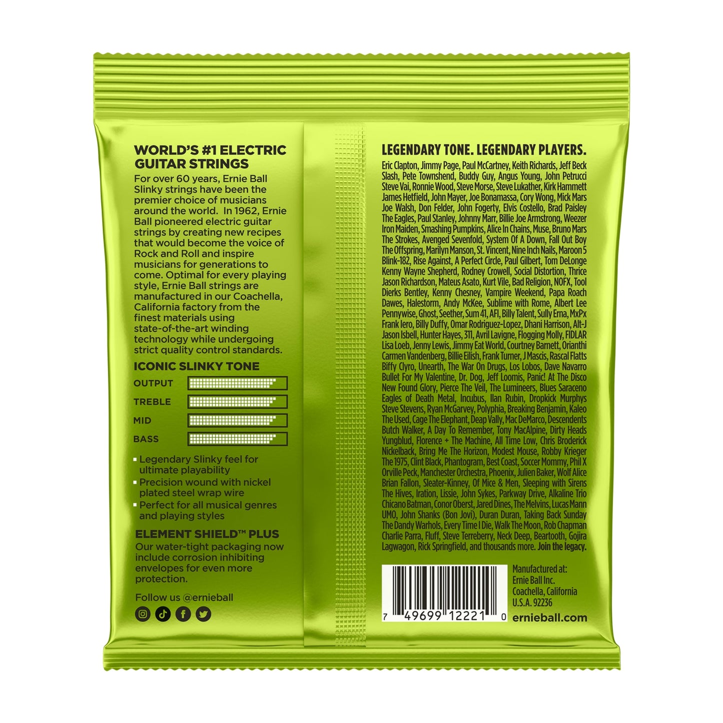 Ernie Ball P02221 Regular Slinky Nickel Wound Electric Strings 10-46