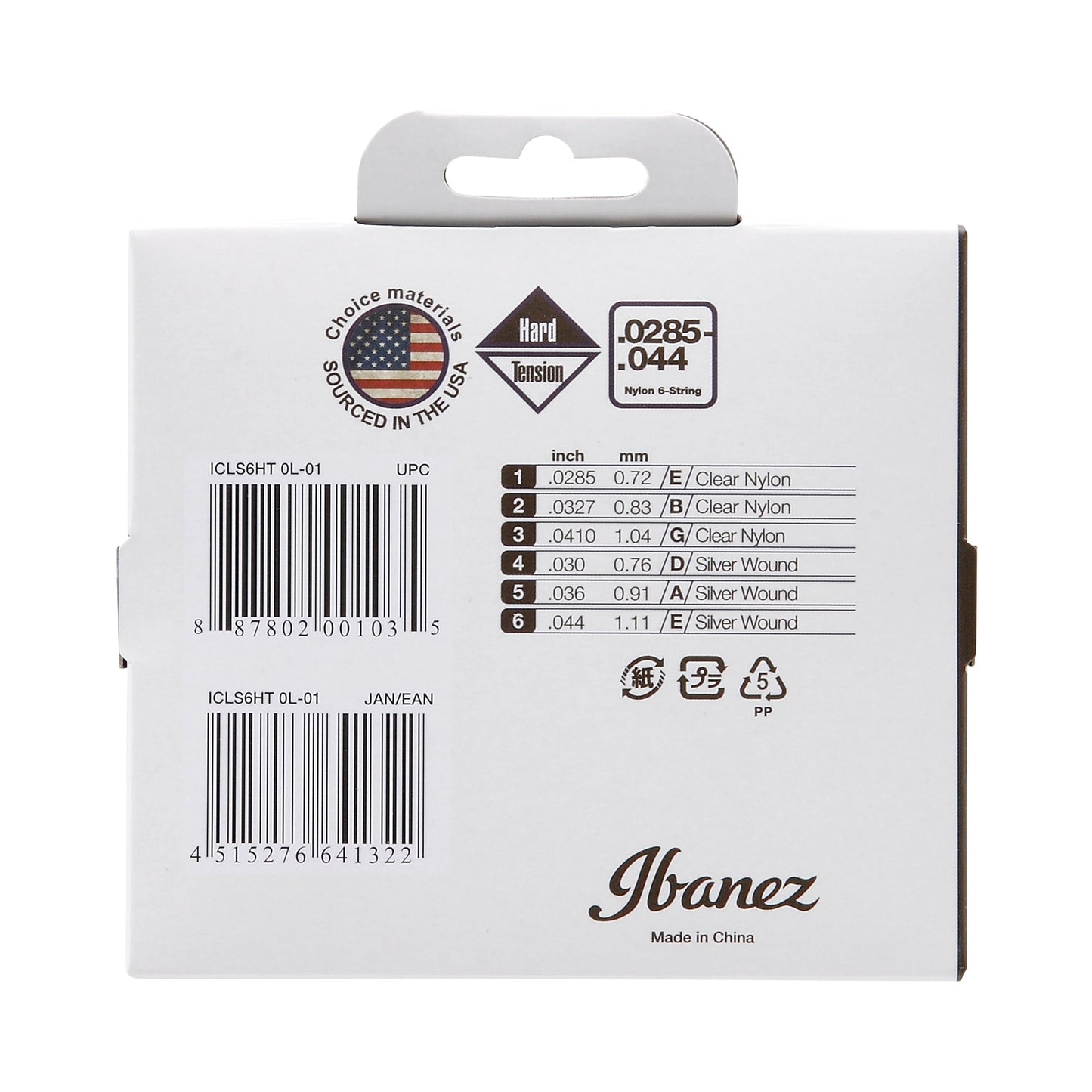 Ibanez ICLS6HT – Classic Guitar Strings | Hard Tension | 6-String