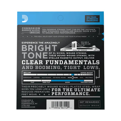 D'Addario EXL165-5 XL Nickel 5-String Bass Guitar Strings 45-135