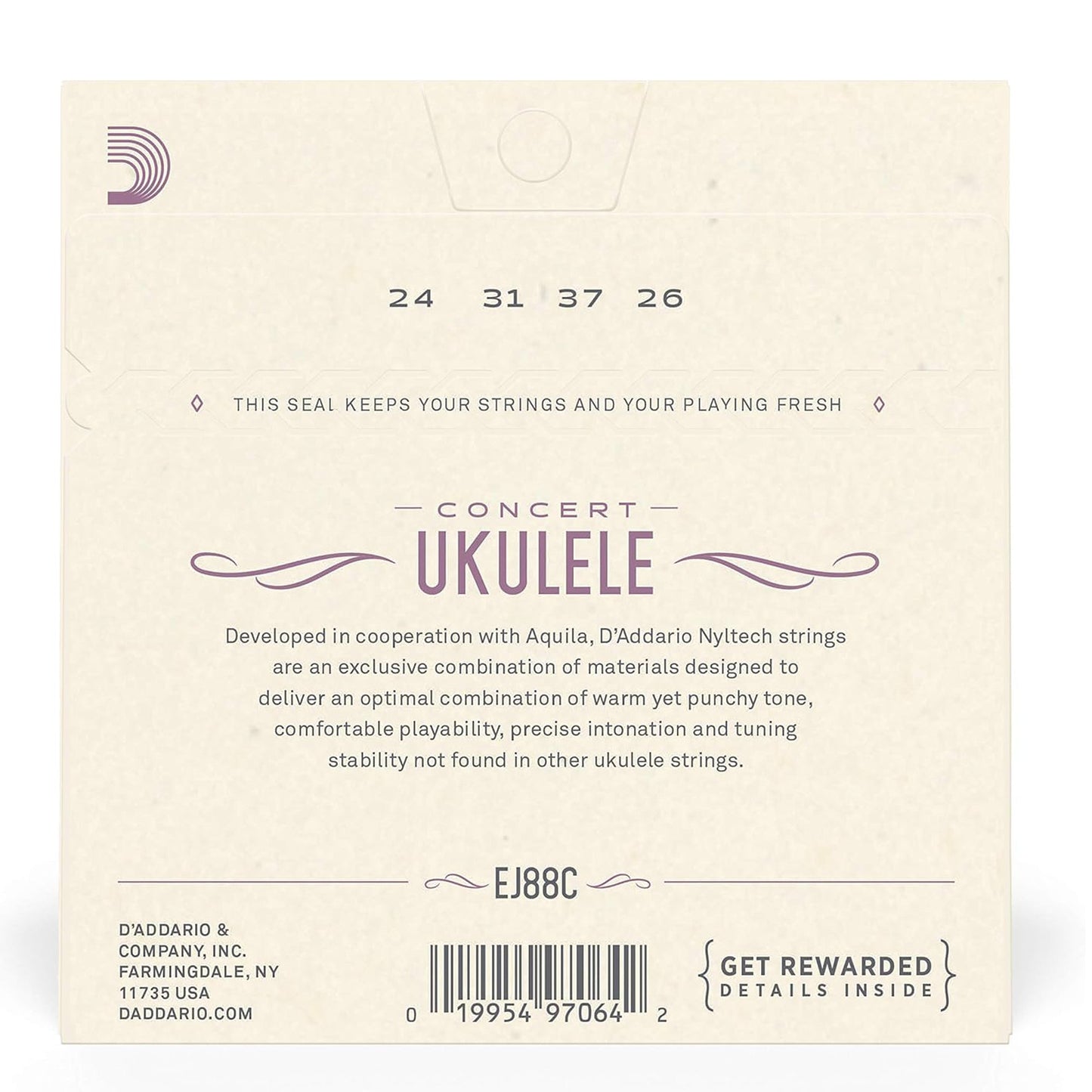 D'Addario EJ88C Nyltech Concert Ukulele Strings GCEA