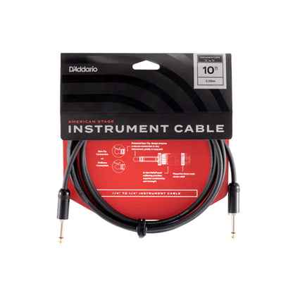 D'Addario PW-AMSG-10 American Stage Straight Instrument Cable 10ft