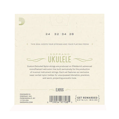 D'Addario EJ65S Pro-Arté Nylon Soprano Ukulele Strings ADF#B