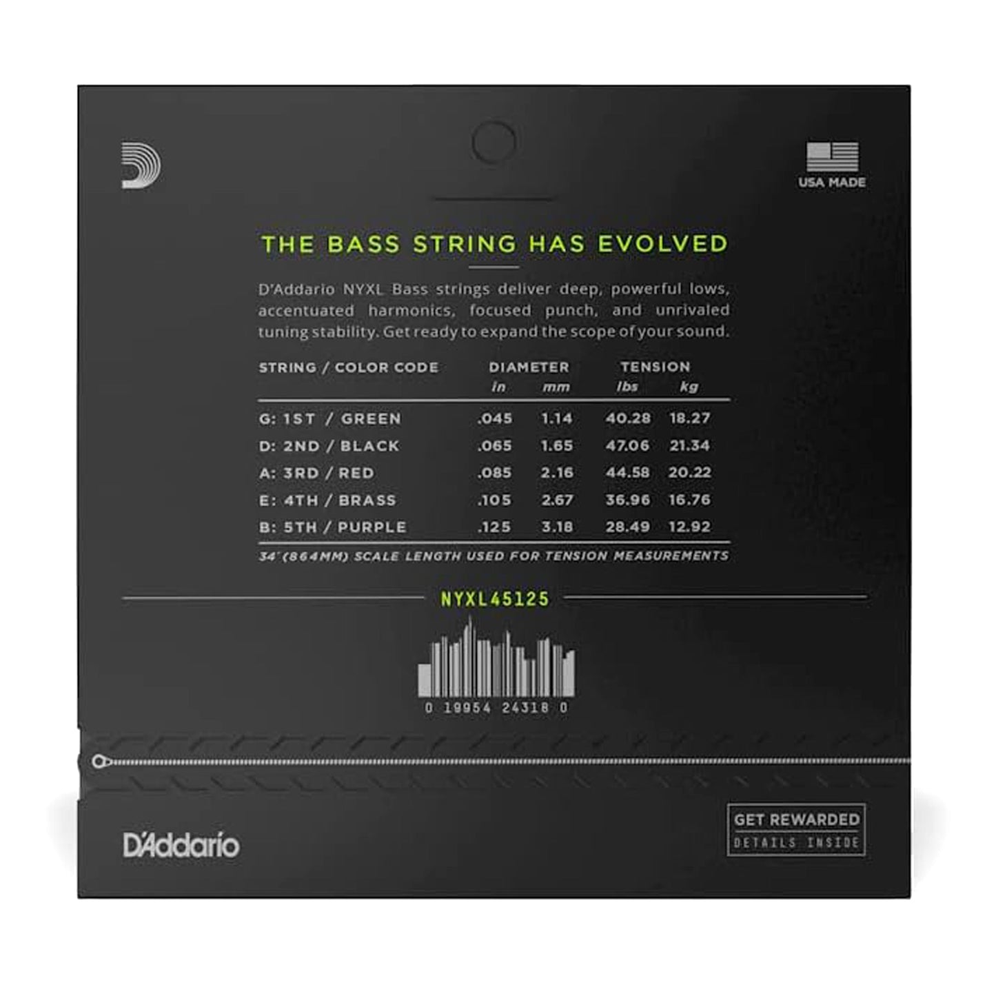 Ball NYXL45125 5-String Bass Strings 45-125 Long Scale