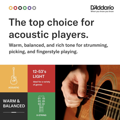 D'Addario EJ15 Phosphor Bronze Acoustic Guitar Strings Extra Light