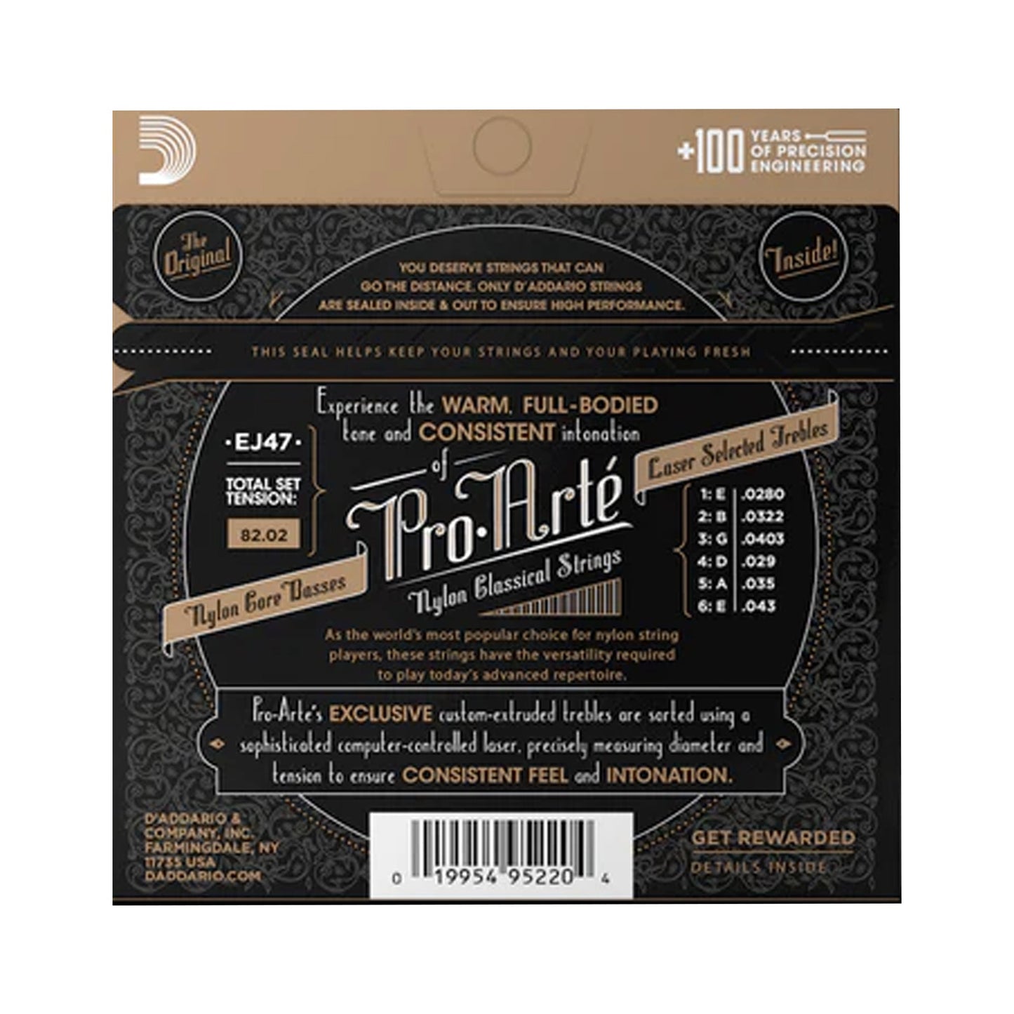 EJ47 Pro-Arté 80/20 Bronze Classical Guitar Strings Normal