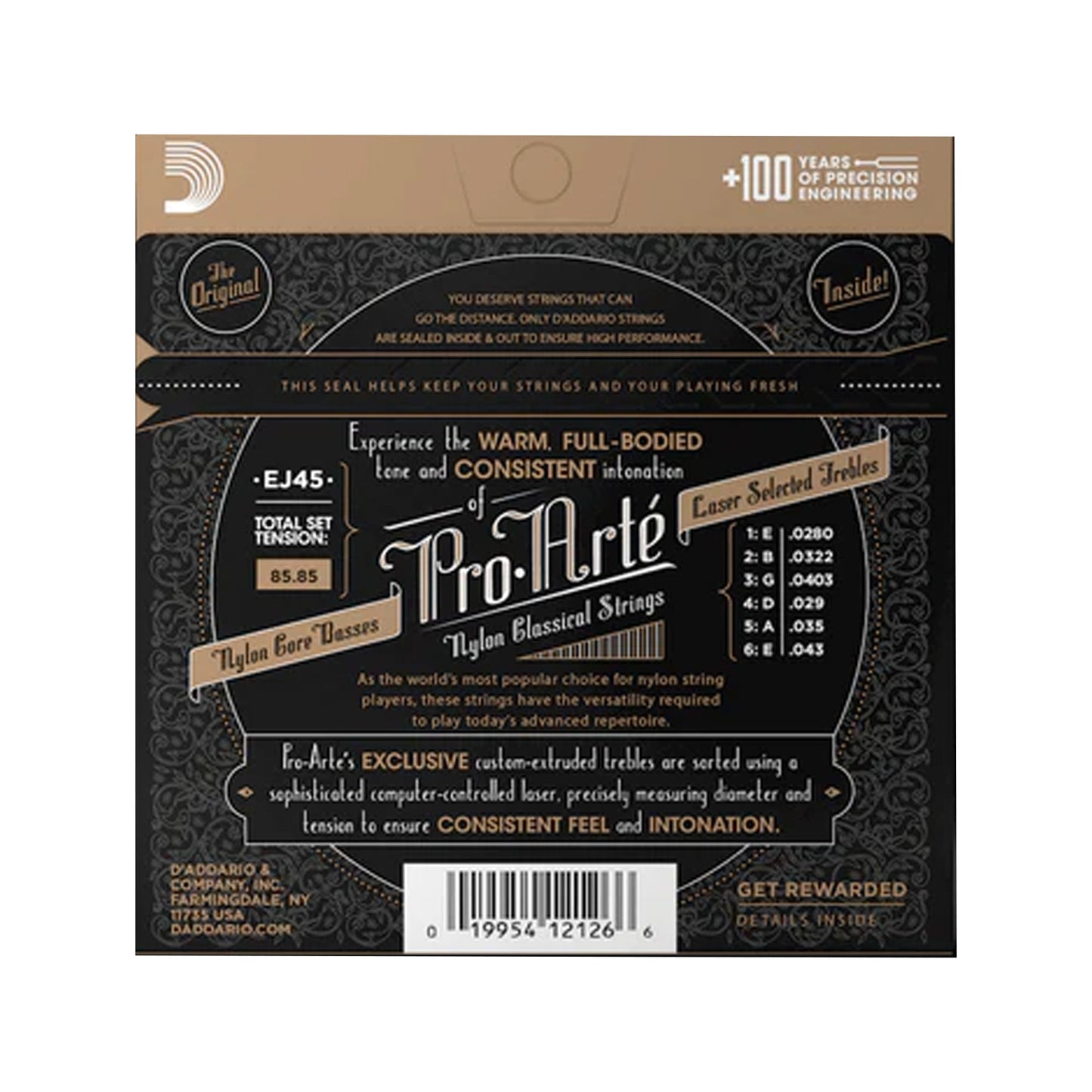 D'Addario EJ45 Pro-Arté Nylon Classical Guitar Strings Normal Tension
